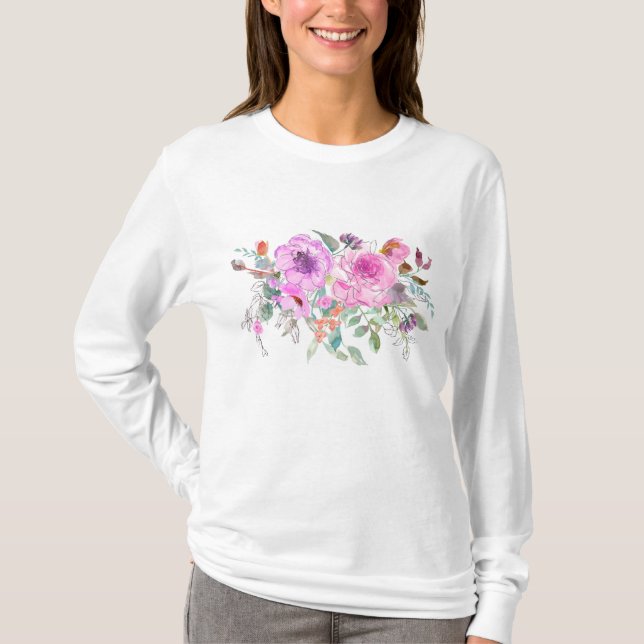 Watercolor Bouquet T Shirt (Framsida)
