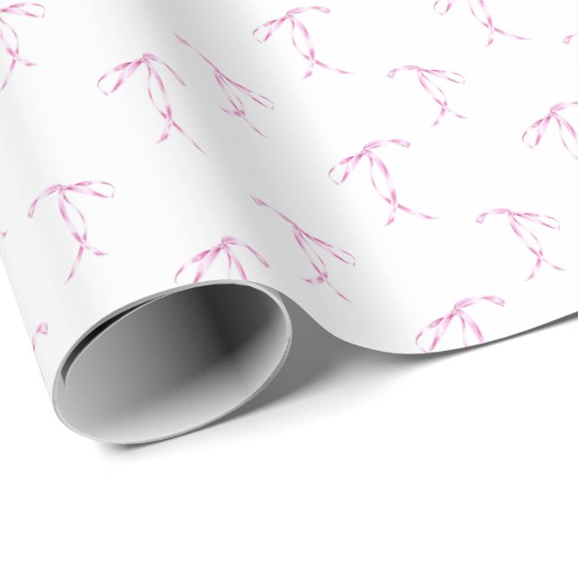 Watercolor Bow Mönster Wrapping Papper Roll Presentpapper (Rullad Hörn)