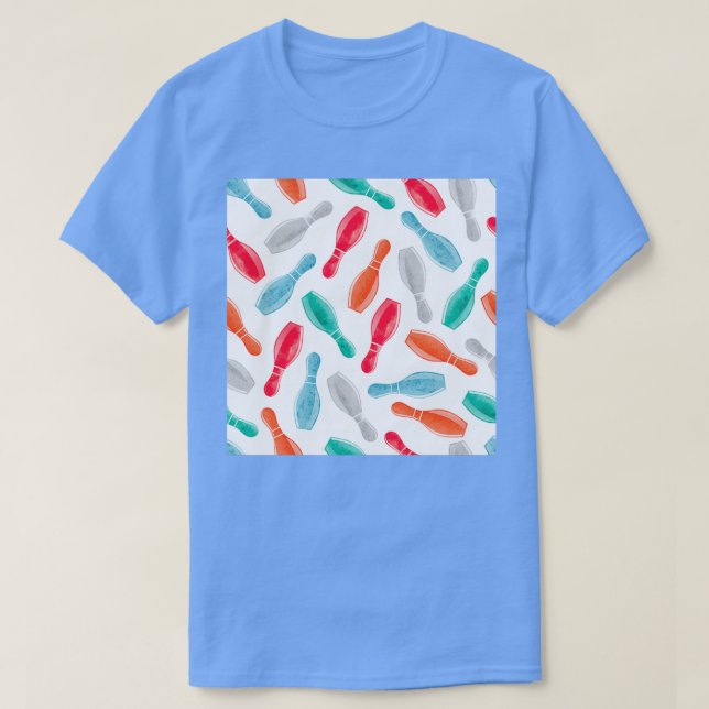 Watercolor Bowling Stift T Shirt (Design framsida)