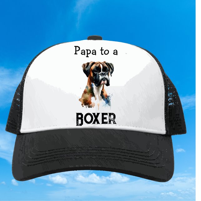 Watercolor Boxer Pappa Brun Anpassa Keps (Skapare uppladdad)