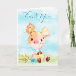 Watercolor Boy Bunny Farm Tack Kort