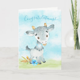 Watercolor Boy Goat Farm Kort