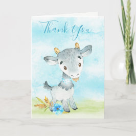 Watercolor Boy Goat Farm Kort