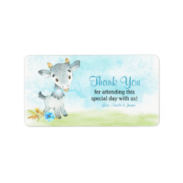 Watercolor Boy Goat Farm Tack Adressetikett