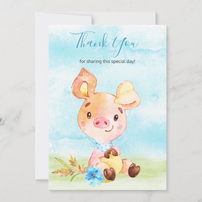 Watercolor Boy Piggy Farm Tack (Framsida)
