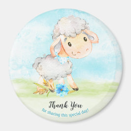 Watercolor Boy Sheep Farm Tack Magnet