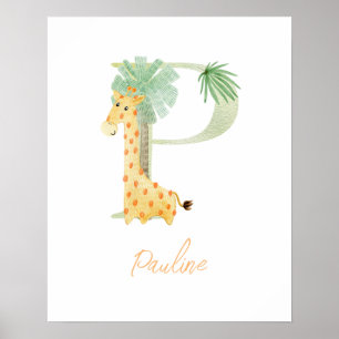 Watercolor brev P Poster