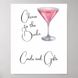 Watercolor Bridal shower Cards and Gifts Poster