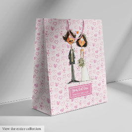 Watercolor Bride Groom Gift Bag Funny Bröllop