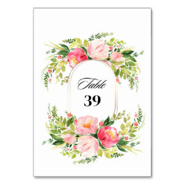 Watercolor Bright Festive Flower Wedding Bordsnummer