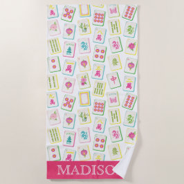Watercolor Bright Mahjong Tiles Monogram