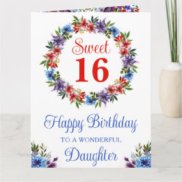 Watercolor Bright Summer Flowers Birthday Kort
