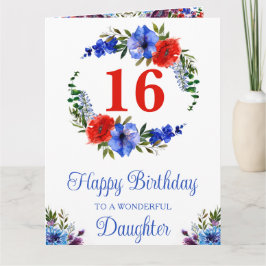 Watercolor Bright Summer Flowers Birthday Kort