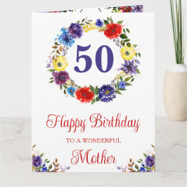 Watercolor Bright Summer Flowers Birthday Kort