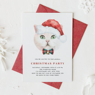 Watercolor British Shorthair Cat jul Party Inbjudningar