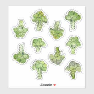 Watercolor Broccoli Klistermärken