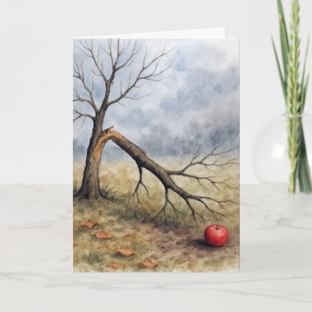 Watercolor Broken Apple Tree  Kort (Framsida)