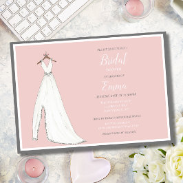 Watercolor Bröllop Dress on Hanger Möhippa Inbjudningar
