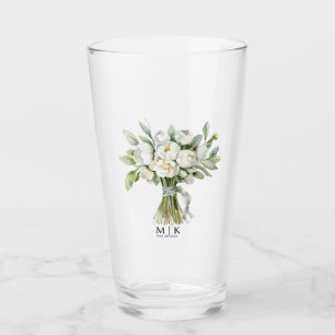 Watercolor Bröllop Flower Bouquet Glaskopp
