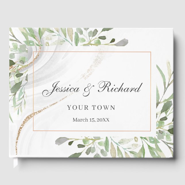 Watercolor Bröllop Guest Bok (Framsida)