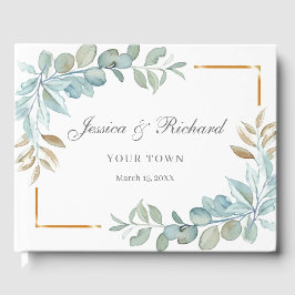 Watercolor Bröllop Guest Bok