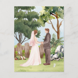 Watercolor bröllop vykort