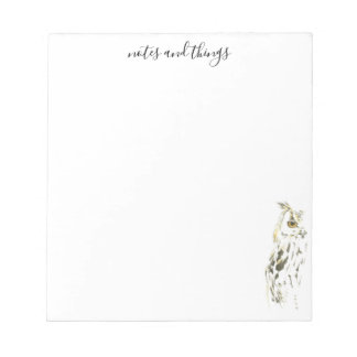 Watercolor Brown Uggla Anteckningsblock