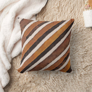 Watercolor Brown Wood Struktur Rand Kudde