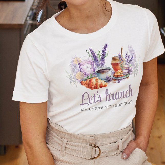 Watercolor Brunch Birthday Personlig T Shirt (Skapare uppladdad)