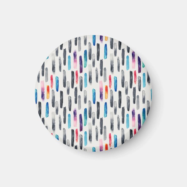 Watercolor brush strokes, colorful seamless patter magnet (Framsidan)