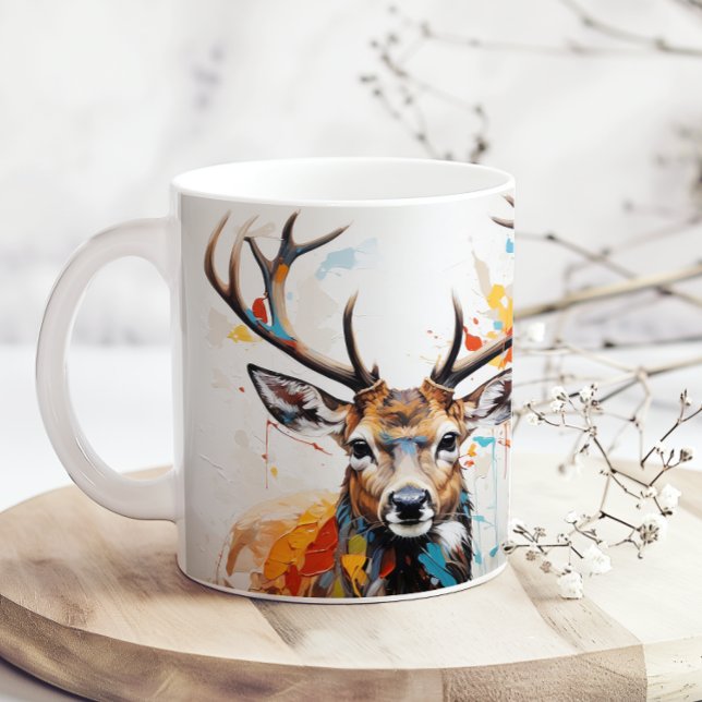 Watercolor Buck Deer Hunter Kaffemugg (Skapare uppladdad)