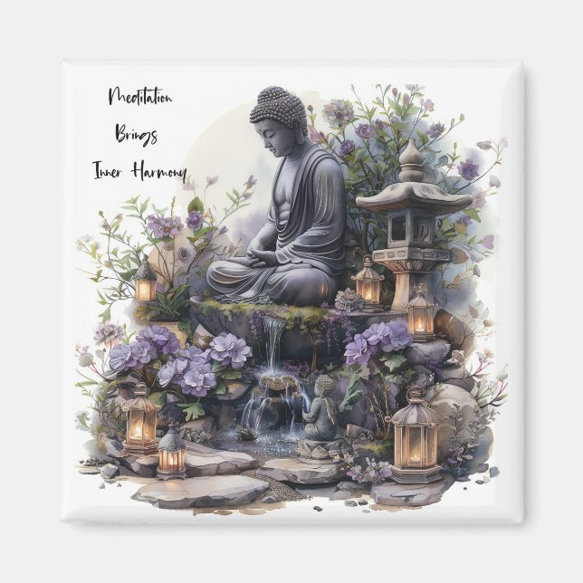 Watercolor Buddha Harmony Magnet (Framsidan)