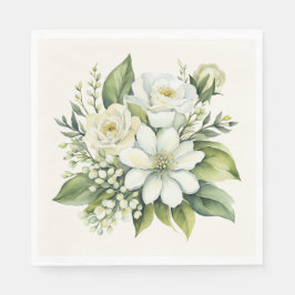 Watercolor Bukett med rosor Pappersservett