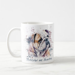 Watercolor Bulldog Kaffemugg