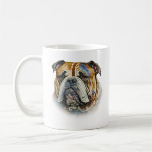 Watercolor Bulldog Kaffemugg