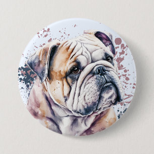 Watercolor Bulldog Knapp