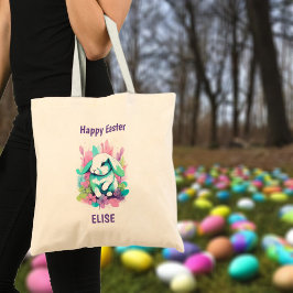 Watercolor Bunny Äventyr Påskägg Hunt Bag Tygkasse