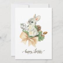 Watercolor bunny boho Glad påsk