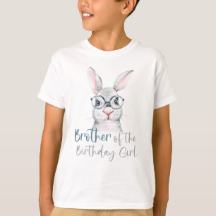 Watercolor Bunny Brother of the Birthday Girl T Shirt