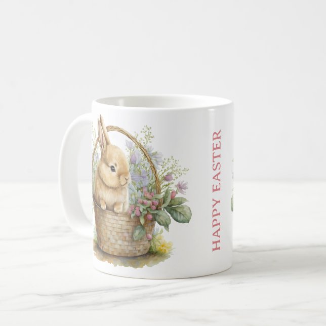 Watercolor Bunny Coffee Mugg (Framsida vänster)