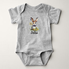 Watercolor Bunny Dandelion Baby Jersey Bodykostym T Shirt