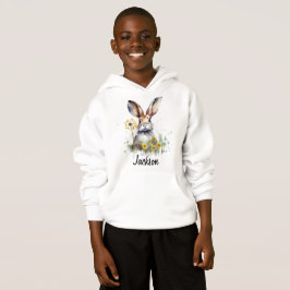 Watercolor Bunny Dandelion Kids' Pullover Hoodie T Shirt