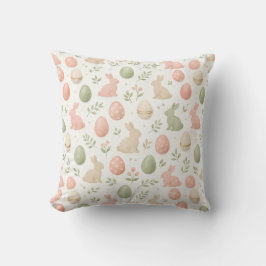 Watercolor Bunny Easter Throw Pillow Kudde