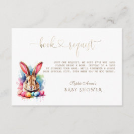 Watercolor Bunny Eggs Wildblommor Bokar för Baby Tilläggskort