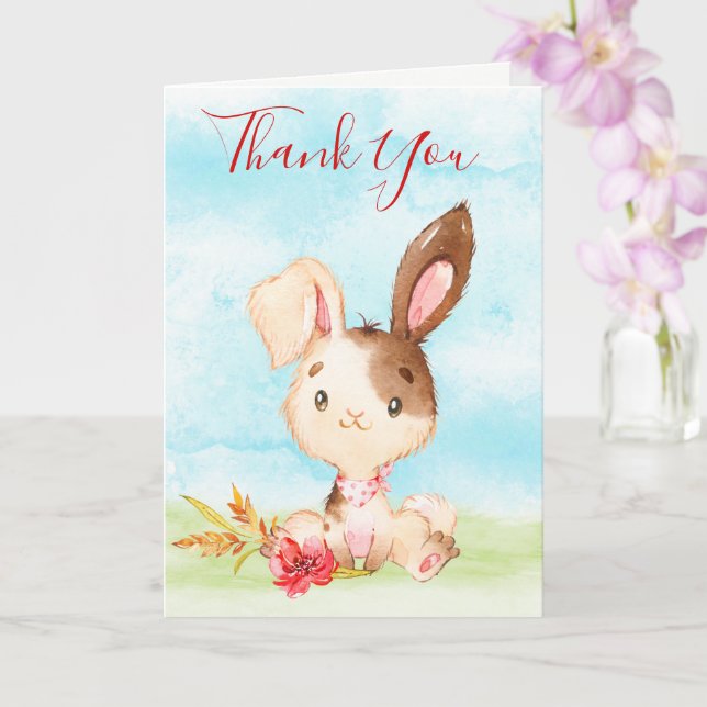 Watercolor Bunny Farm Tack Kort (Orkide)