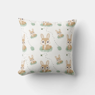 Watercolor Bunny hand plockade Kudde