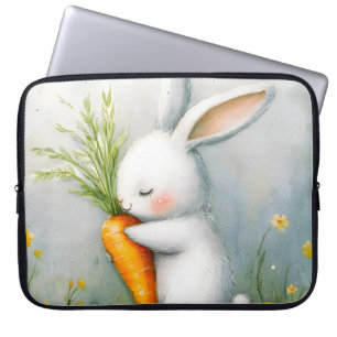 Watercolor Bunny Lycklig Harvest Laptop Fodral