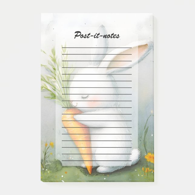 Watercolor Bunny Lycklig Harvest Post-it Block (Framsida)