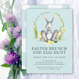 Watercolor Bunny Påsk Brunch Egg Hunt Inbjudningar