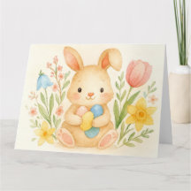 Watercolor Bunny Påsk